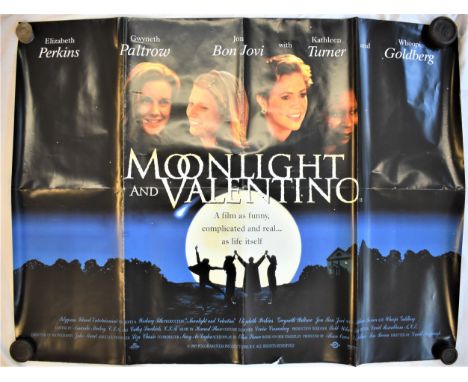 Film Poster-1995-'Moonlight and Valentino 'starring Jon Bon Jovi-Kathleen Turner-double sided-measurements 100cm x 76cm-folds