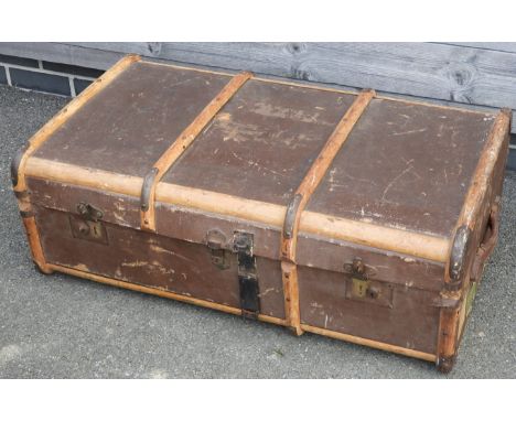WOOD &amp; METAL BOUND CABIN TRUNK  