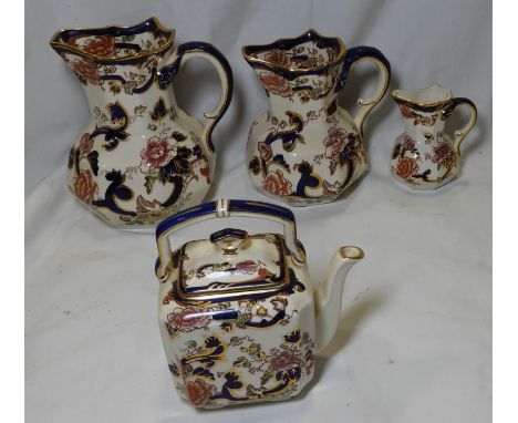 3 MASONS MANDALAY JUGS &amp; SMALL TEAPOT  