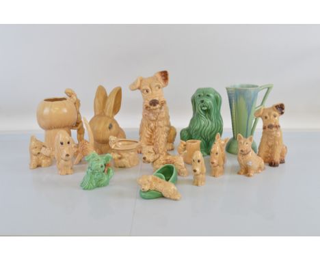 A quantity of Sylvac ceramic animal figures, including Dogs, Rabbits, Cats, etc. Largest 28cm tall. (21)