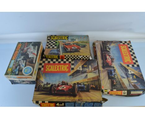 Four Scalextric sets, Grand Prix 8, Set 55, Set 88, Set 80 (4)
