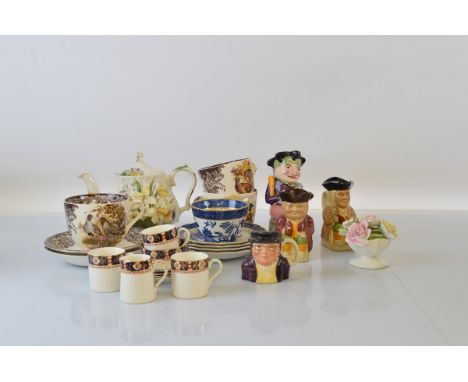 A quantity of ceramics, including Palissy Game Series cups and saucers, Booths Real Old Willow, Balmoral Woods Ware, Woods To