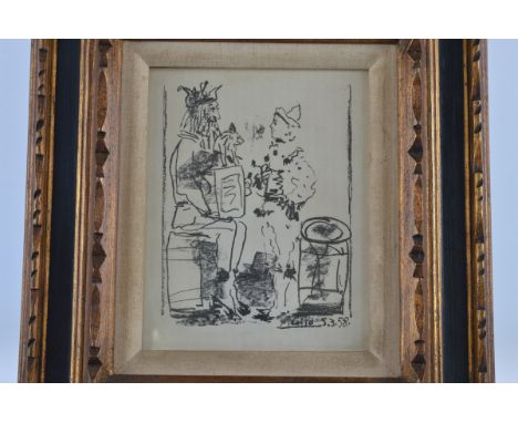 Pablo Picasso (1881-1973), limited edition lithograph Saltimbanques signed and dated lower right 5.3.58, 24cm x 19cm, framed 