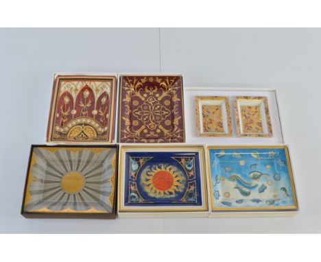 Six Patek Philippe porcelain "Year" dishes by Limoges, 2002 "Fabrique 1927" 11.5cm x8.8cm, 2004 "Fabrique 1920" 20cm x 16cm, 