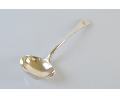 An George V Old English pattern silver ladle, with Elephant engraved terminal. London, 1927. 65g. 17cm long.