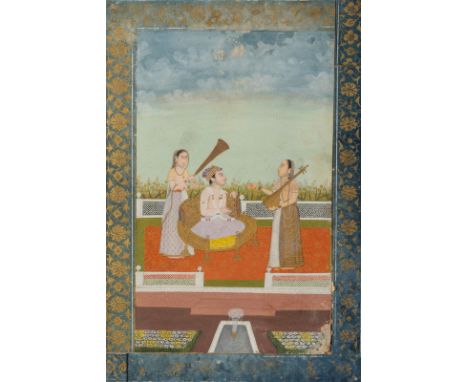 Indian Art Portrait of a noble man India, Rajasthan or Jaipur, late 18th-early 19th century . . Cm 23,00 x 37,00. Provenance: