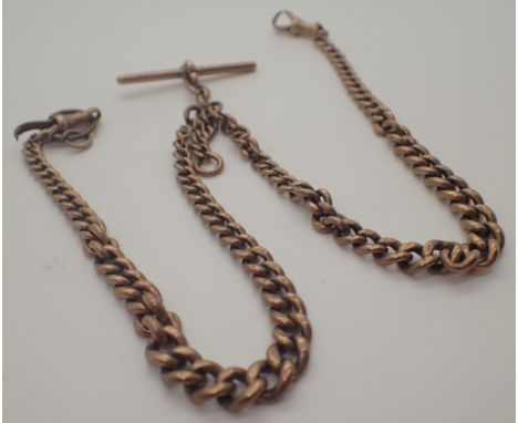 9ct gold double albert chain 42.6g