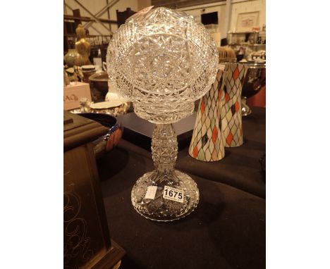 Cut crystal table lamp with ball shade H: 35 cm 