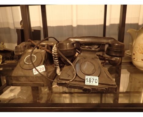 Two vintage bakelite GPO telephones