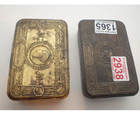 Two Christmas 1914 army sweet tins