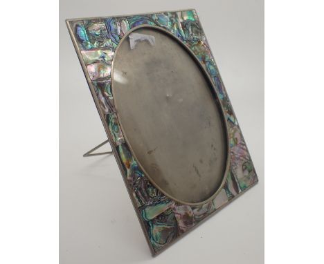 Shell photograph frame and a Worcester enamel trinket box