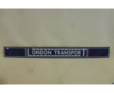 A London Transport narrow enamel sign in good condition, 40 x 4".