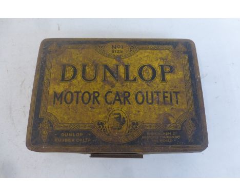A Dunlop Motor Car Outfit Tin No.1 size with assorted electrical contents. 