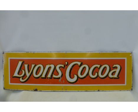 A Lyons' Cocoa rectangular enamel sign, 60 x 18".