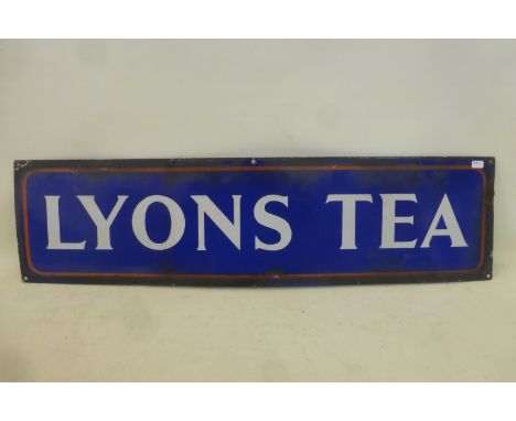 A Lyons Tea rectangular enamel sign, 27 x 7".