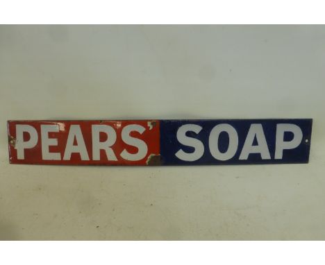 A Pears' Soap rectangular enamel strip, 18 1/2 x 2 3/4".