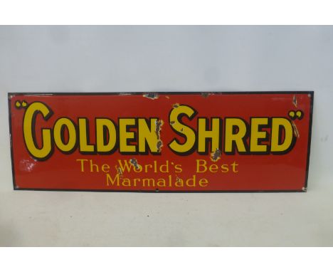 A 'Golden Shred' The World's Best Marmalade rectangular enamel sign, 30 x 10".