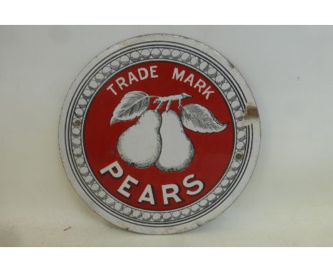 A Pears pictorial circular enamel sign with good gloss, 7" diameter. 