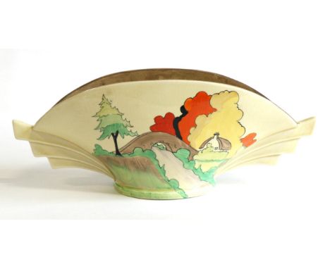 Clarice Cliff (British, 1899-1972): A Lorna Pattern Daffodil Bowl, shape 450, printed Clarice Cliff WILKINSON ENGLAND, moulde
