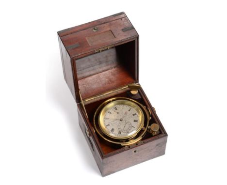 A Mahogany Two Day Marine Chronometer, signed Grant & Son, Carlisle, Watchmaker to the Admiralty, No.5602, circa 1880, three 