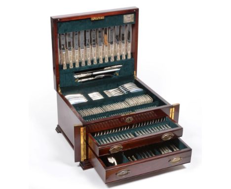 An Extensive Service of Silver La Regence Pattern Flatware, Carrs Ltd, Sheffield 2000, retailed by Harrods, comprising: 12 ta