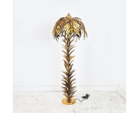 MAISON JANSEN STYLE FLOOR LAMP, palm tree design, gilt metal, 158cm H.