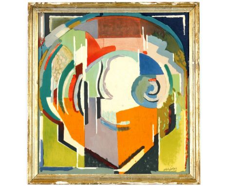 ALBERT GLEIZES, Abstract, signed in the plate lithograph, printed by Mourlot, vintage French frame, 45cm x 43cm.