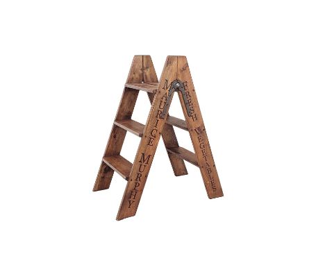 STEP LADDER, various market place decoration, 66cm W x 43.5cm D x 81cm H approx.