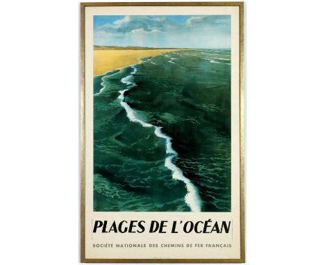 FRENCH ORIGINAL SNCF POSTER, Plages de L’Ocean - Jang, original stone lithographic poster – plate signed, 1923, French vintag