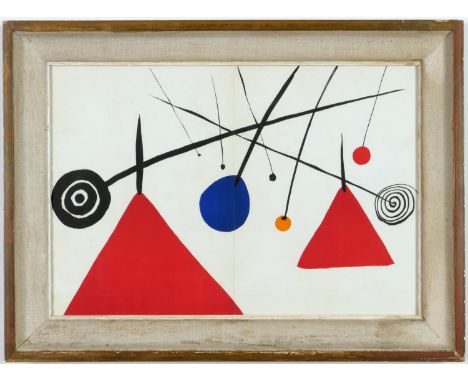 ALEXANDER CALDER, Abstract Lithograph 1954Printed by Maeght, French Vintage frame.