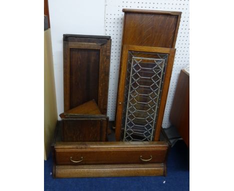 A oak Globe Wernicke sectional bookcase (completely dismantled).