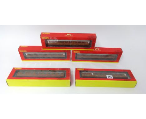 Five 00 gauge LNER corridor coaches including First Class (5), boxed.
