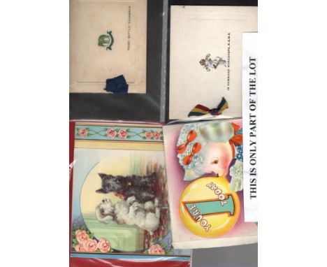 Greetings cards, very mixed vintage lot incl 1st and 2nd b/day; Victorian religious, Military etc in folder and loose approx.