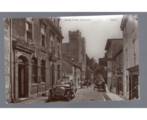 Somerset, Wincanton, South street animated RP with vintage cars etc. soft lr cnr.