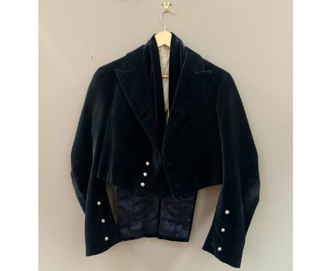 R.W. Forsyth, Edinburgh &amp; Glasgow, a navy blue velvet kilt jacket and waistcoat, the jacket with braid epaulettes, silver