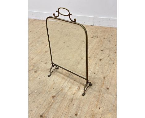 An Edwardian brass framed clear glass fire screen (h.70cm x l.45cm)