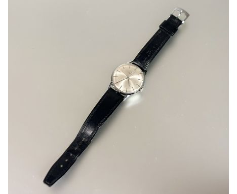 A Certina gents stainless steel wristwatch with silvered dial and baton hour markers and manual wind movement working: d. x 3