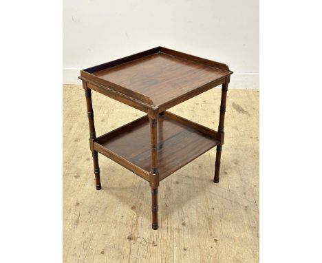 A mahogany 19thc two tier lamp table (h.68cm x l.54cm x w.48cm)