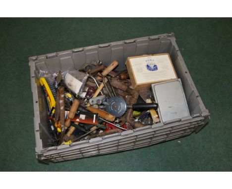 A large collection of various hand tools to include hammers, chisels, hand drills etc (Qty)&nbsp;
