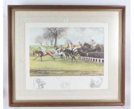 C.J. Roche, pencil signed limited edition print "At The First, The Lady Dudley Cup", housed in a wooden and glazed frame, 65.