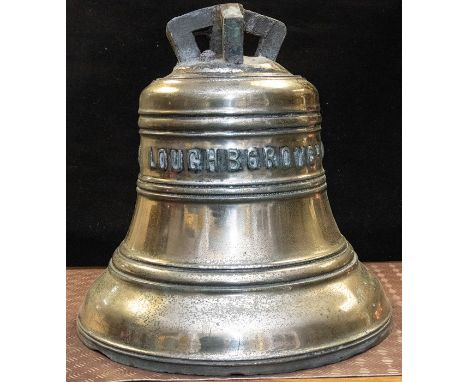 A large Loughborough Foundry bronze bell, inscribed 'Taylor &amp; Co Loughborough 1867', approx 41cm high