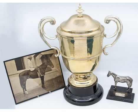 A group of Horse Racing Memorabilia and India Interest to include: An Edwardian presentation two handled trophy and cover, th