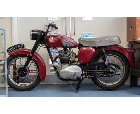 A BSA C15 250cc petrol 2-wheel motorcycle, registration number 280 YRE, date of first registration 06.07.1959, frame number 9