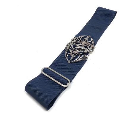 Vintage nurses belt and hallmarked silver buckle 