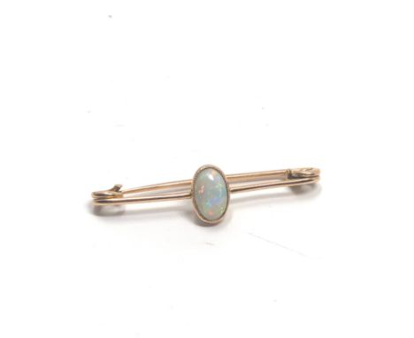 15ct gold antique opal bar brooch (1.9g)