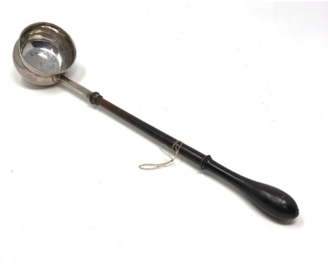 Antique silver brandy ladle measures approx 12.5ins long London silver hallmarks