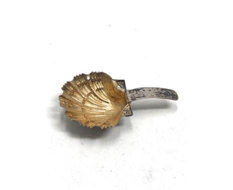 Antique French silver tea caddy spoon 
