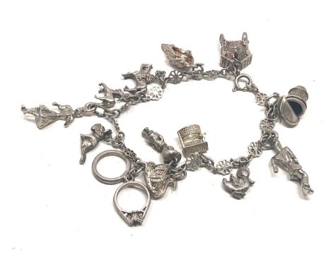 Vintage silver charm bracelet weight 31g