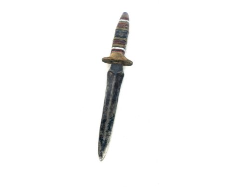 Vintage trench art dagger, approximate overall length: 10 inches, blade length 5.5 inches
