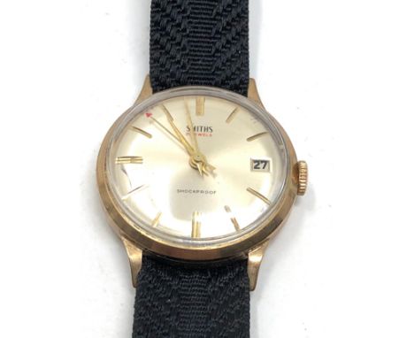 Vintage 9ct gold Smiths 21 jewel gents wristwatch in working order but no warranty given